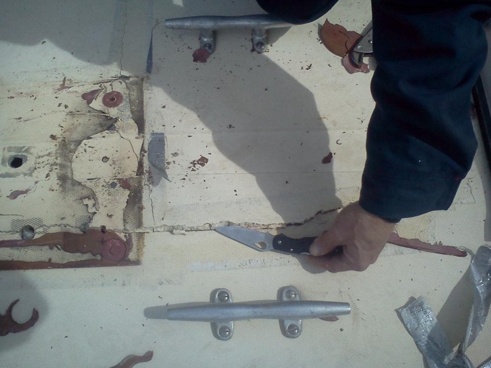 Fortier 26 foredeck crack repair